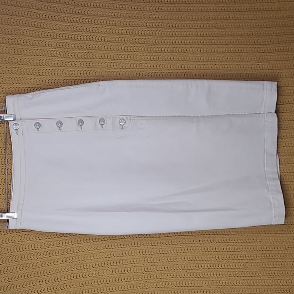 FREE PEOPLE  DENIM MIDI CREAM LONG SKIRT SIZE 6 *SEE VIDEO